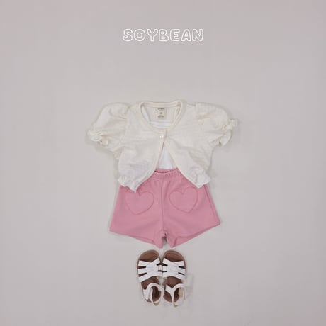 soybean/51. plan ) puff sleeveless set cardigan XS-XL