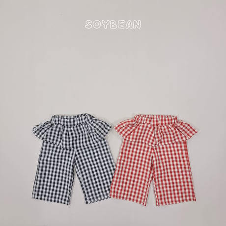 soybean/139. plan ) gobang check rayerd pants XS-XL