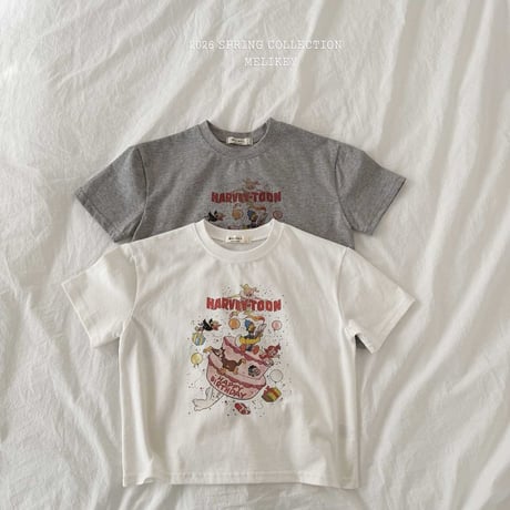 melikey/8. happy half t T-shirt JS-JM