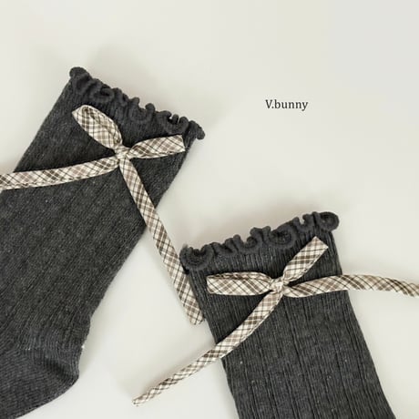 vbunny/37. ribbon lace socks set M(130-150)-XL(180-210)