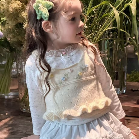 aiai/48. small flower lace T-shirt 90-130