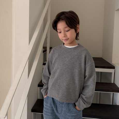 fromi/52. waffle semmi crop T-shirt JS-JL