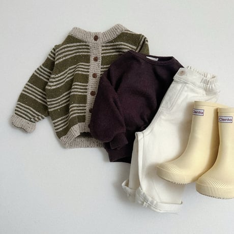 minirobe/27.  Four Line Knit Cardigan  S-XL