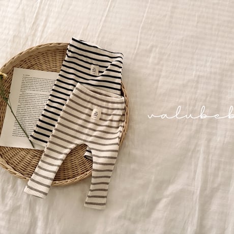 valubebe/60. stripe 2 6 leggings 6M-S