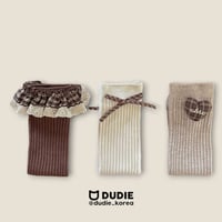 dudie/122. heart brown knee_socks 3_set FREE