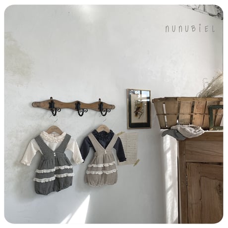 nunubiel/3. Check romper & bonnet S-L