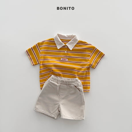 bonito/75. sierre stripe collar tee ? JS-JM