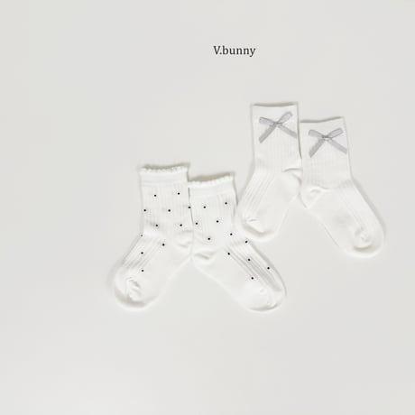 vbunny/7. cream soda socks set M(130-150)-XL(180-210)