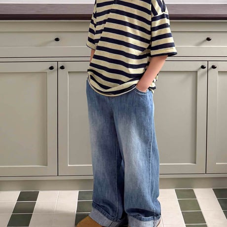 fromi/9. linen rollup denim pants S-XL