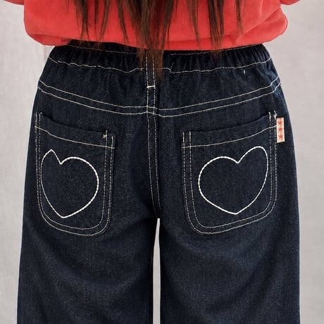 poisson/24. heart embroidery denim S-XL