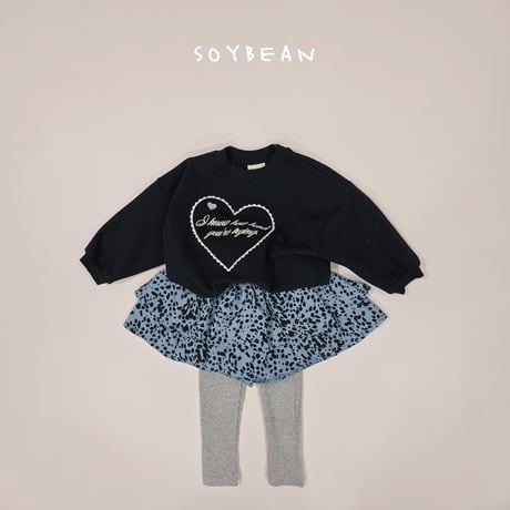 soybean/23. heart embroidery man-to-man XS-XL