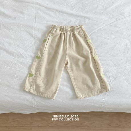 ninibello/99. heart embroidery section pants XS-XL