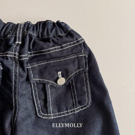ellymolly/45. flap denim pants 5-11