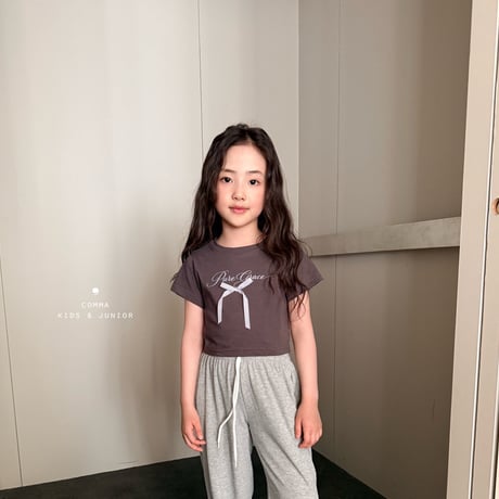 comma/11. check ribbon T-shirt 140-150