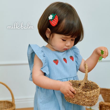 milkbalm/16. strawberry denim suit XS(-6M)-M(12M-18M)