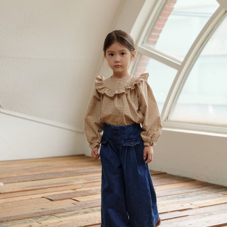 monatelier/18. check fril blouse S-2XL