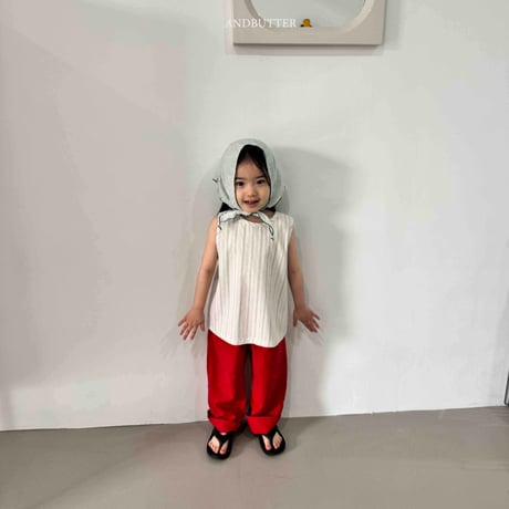 andbutter/35. Natural Button sleeveless S-XL