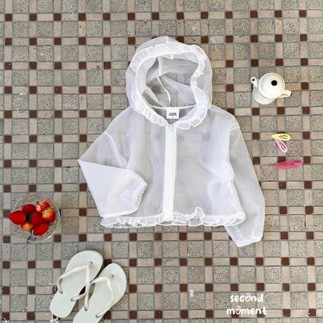 secondmoment/34. sheer fril hood jumper JS-JL