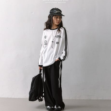 nicetomeetyou/57. ( jersey )89 line T-shirt S-XL
