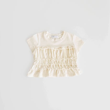 urbanrabbit/25. Frill Shirring Short Sleeve Tee JS-JM