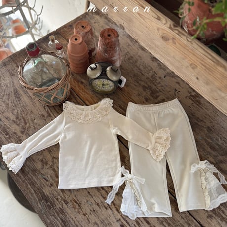 marron/37. lace T-shirt XS-L