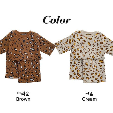 oottbebe/31. leopard knit setup ( knit pants ) set XS(0-1Y)-XL(4-5Y)