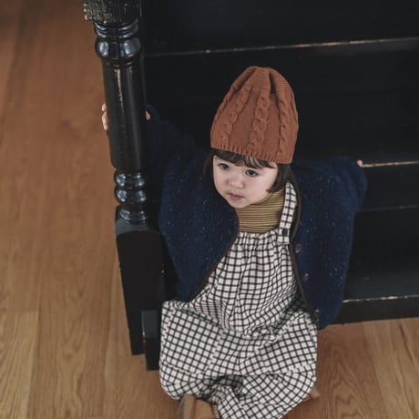 onu/29. check shirring overalls  BABY(12M)-M(4-5Y)