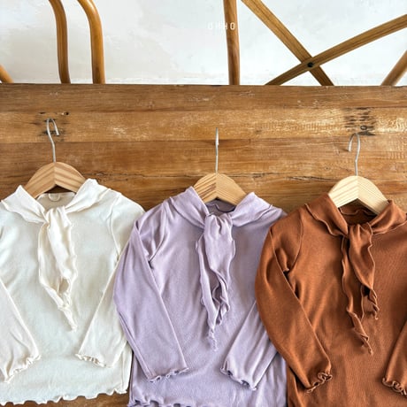 ohho/3. caramel ribbon T-shirt S-2XL