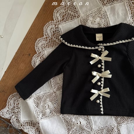 marron/41. sera ribbon cardigan XS-L