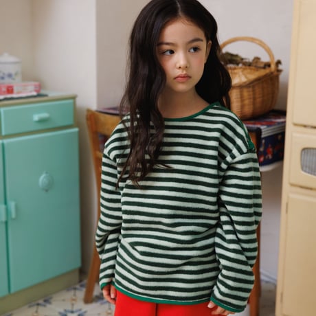 andbutter/53. Soft Stripe Fleece Tee JS-JM