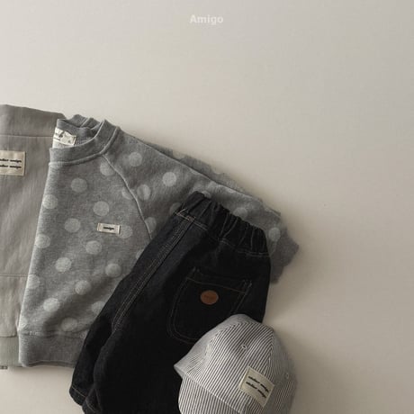 amigo/25. 6bu wide denim pants XS-XL