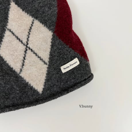 vbunny/45. check beanie FREE(54CM-58CM)