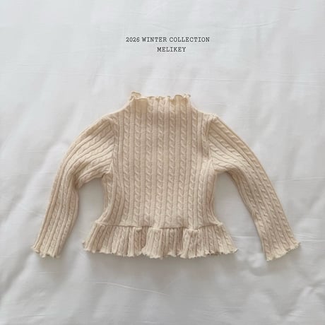 melikey/10. cable fril T knit JS-JM