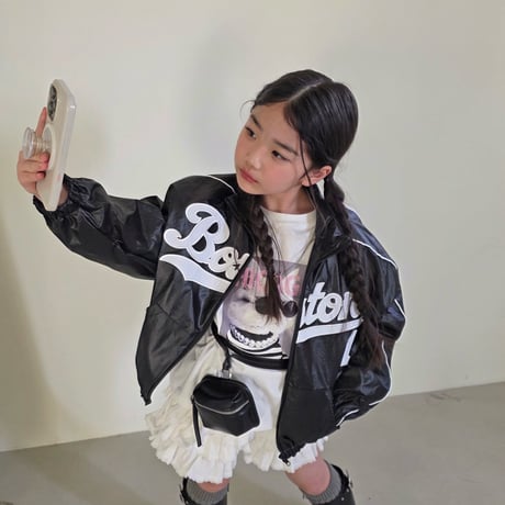comma/170. two line embroidery windbreaker 140-150