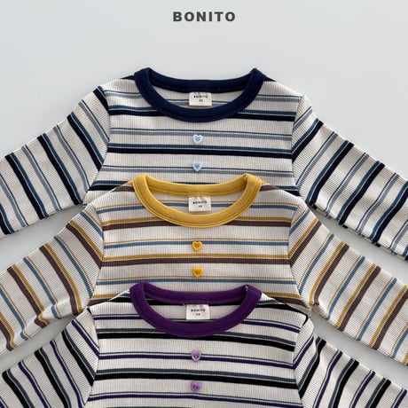 bonito/96. heart button st T-shirt 12M-XL