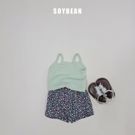 soybean/158. plan ) strawberry flower sleeveless updown set XS-XL