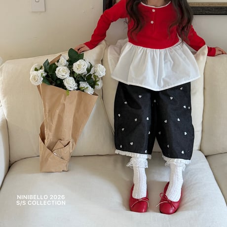 ninibello/95. heart cookie denim pants XS-XL
