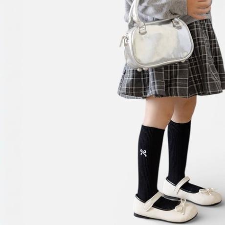 dudie/38. ribbon three knee socks set M(150-180)-XL(200-230)