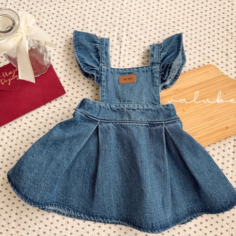 valubebe/81. fril denim one-piece 6M-S