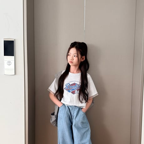comma/43. lace digital printing T-shirt 110-130
