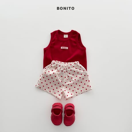 bonito/116. sleeveless dot pants set 6M-18M