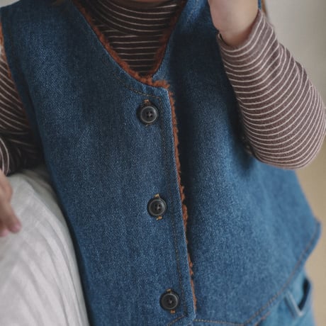 onu/27. dumble denim vest BABY(12M)-XL(6-7Y)