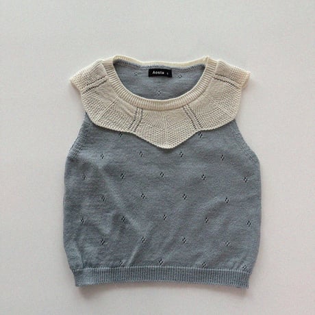 aosta/23. Knit Frill T S(1-2Y)-L(3-5Y)