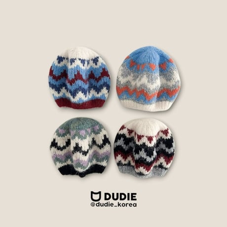 dudie/19. card knit hat FREE(50CM-54CM)