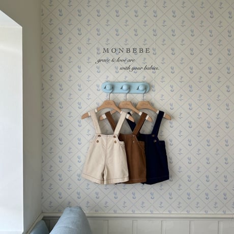 monbebe/21. royal corduroy overalls p  S(1-2Y)-XL(7-8Y)