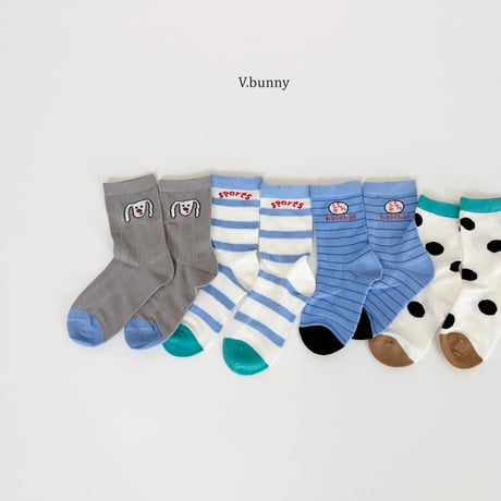 vbunny/79. baseball socks set M(130-150)-XL(180-210)