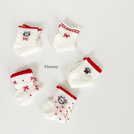 vbunny/84. cat socks set M(130-150)-XL(180-210)