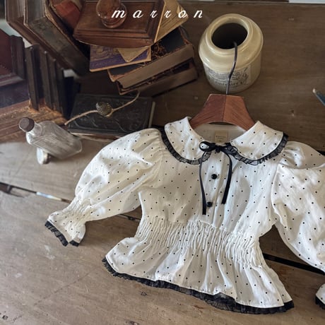 marron/50. dot blouse XS-L
