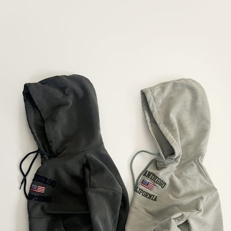 fromi/49. pigment sandy embroidery hood S-XL