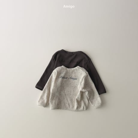 amigo/47. waffle embroidery T-shirt XS-XL
